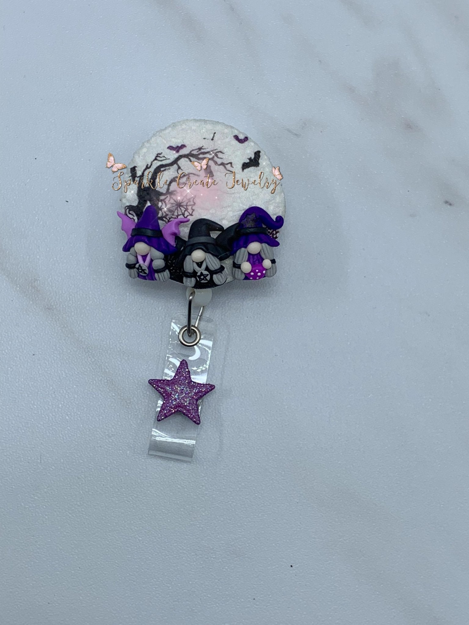 Halloween Witch Pagan Goth Gnome Clay Badge Reel – Sparkle Create Shop