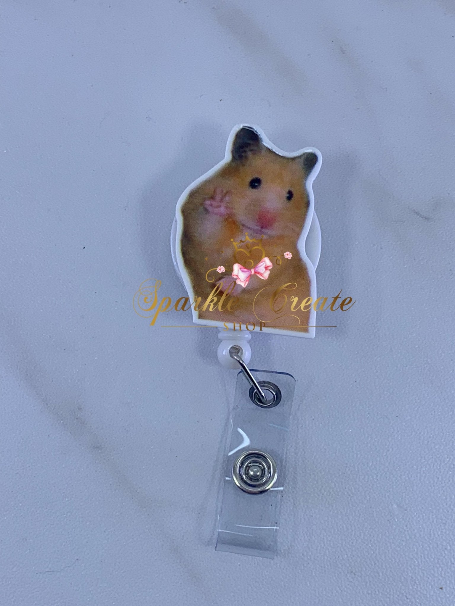 Funny Peace Hamster Badge Reel – Sparkle Create Shop